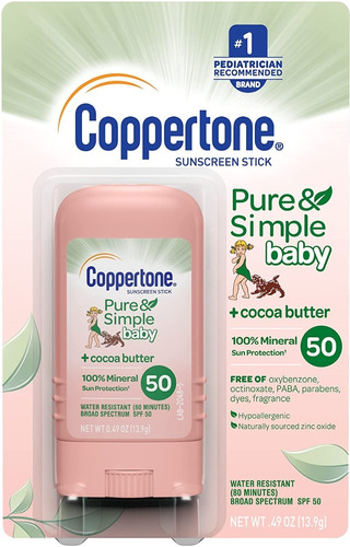 Coppertone Pure & Simple Baby Protector Solar Bebe Barra 50