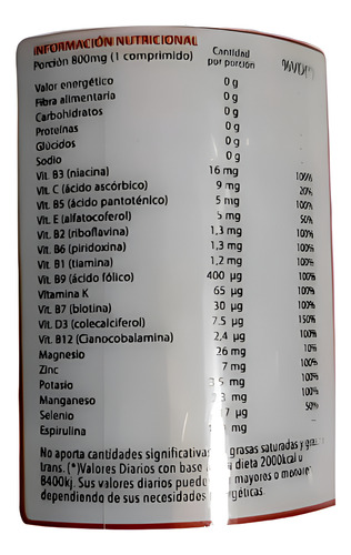 Multivitamínico Nutrifit Vida Natural. Vitalidad. Energía Sabor Sin Sabor