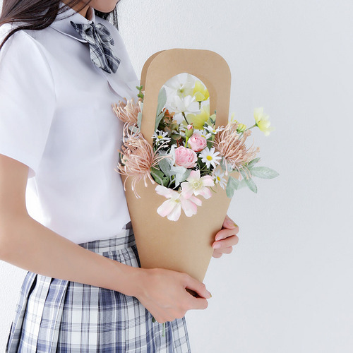 Para 30 Bolsas De Regalo De Papel Kraft Para Envolver Flores