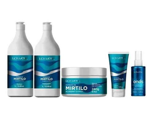 Mirtilo Sh + Cond + Más + Leave-in + Ends 100ml Lowell