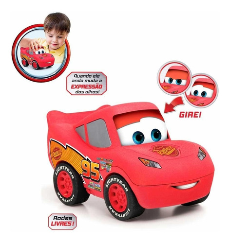 Cars Rayo Mcqueen Auto Gira Los Ojos Disney Pixar Elka