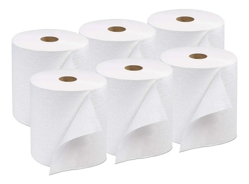 Toalla De Papel Blanca Texturizada 200 Mts X6 Rollos Cocina