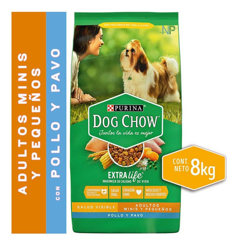 Dog Chow Perro Adulto Mini Y Pequeño Sabor Pollo Y Pavo 8kg