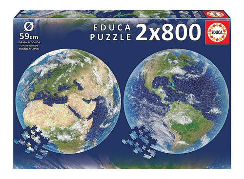 Puzzle Rompecabezas 2x800 Piezas Round Puzzles Earth Educa