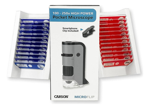 Microscopio De Bolsillo Con Luz Led Y Uv Carson Microflip 10