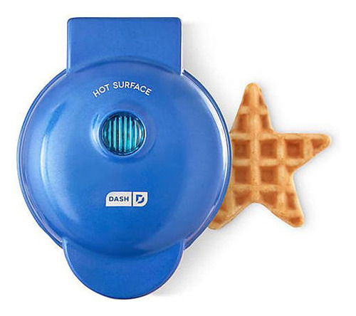 Mini Waflera Dash Star. Waffle Maker Produce Gofres De 4 Pu. Color Azul Marino