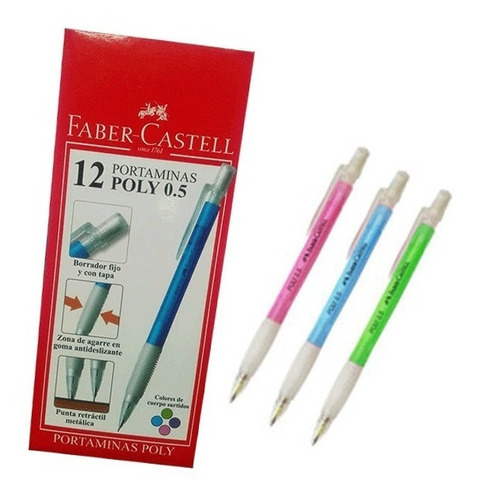 Faber Castell Portaminas Poly 0.5 X 12 Und Colores Surtidos 