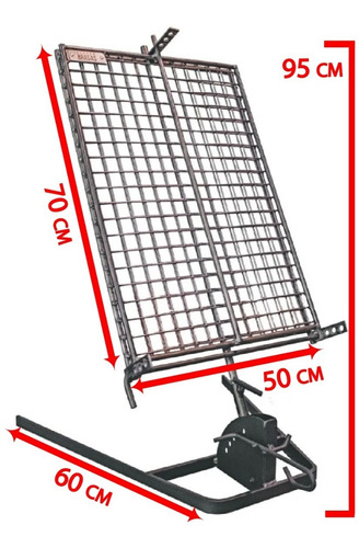 Imagen 2 de 10 de Parrilla Asador Mantera 50x70 Brasas