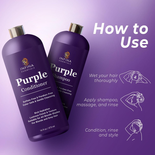 Conjunto De Shampoo E Condicionador Roxo Infina Essentials -