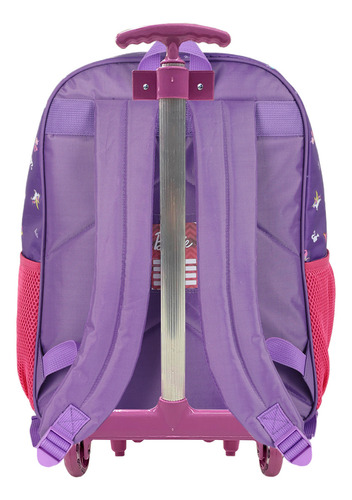 Mochila Barbie Meninas Unicórnio Princesa Rodinhas Violeta