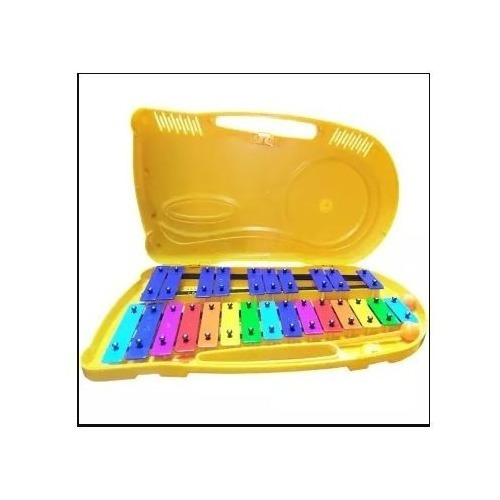 Metalofono 25 Notas Colores Maleta Plastica Color Amarillo