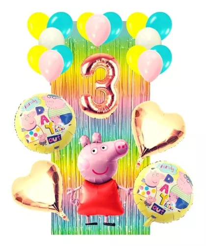 Combo Cumpleaños Kit Globos Peppa Pig Decoración