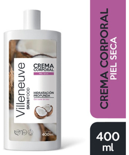 Crema Corporal Villeneuve Piel Seca Aceite De Coco X 400 Ml