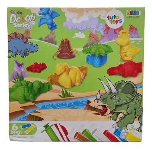 Juguete Plastilina Set Moldes Dinosaurios Motricidad Niños