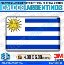 Comprar Calcomanias 3d Con Relieve, Resina Importada Bandera Uruguay
