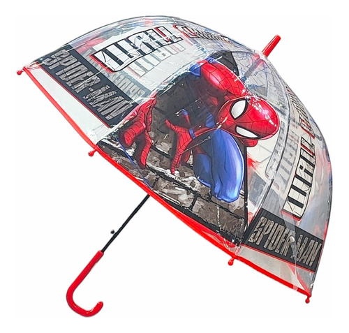 Paraguas Infantil C/pulsador 70 Cm Spiderman Hombre Araña