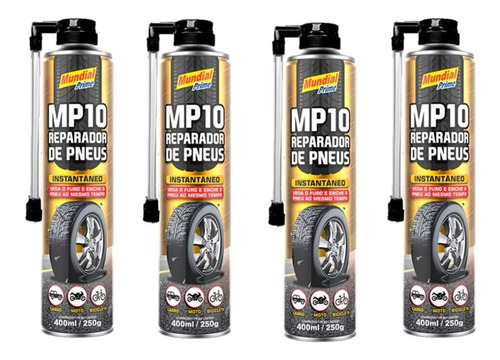 4x Reparador De Pneus Mundial Prime Tyre Pando Carro Moto