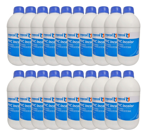 Kit 20 Cola Cano Pvc Adesivo Plástico 850g Unecol Pvc Rígido Incolor