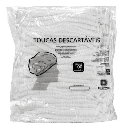 Touca Descartavel Tnt C/ Elastico C/100 Descarpack