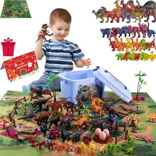 Juguete Dinosaurio Para Niños Con Mapa Y Árbol, 88 Pzas.