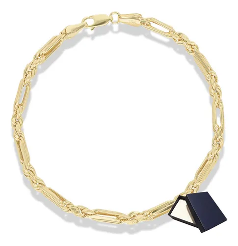 comprar Pulsera Pulso Esclava Oro 10k Torzal Figaro 4mm 18cm Oro Puro 10k Esclava Hombre Mujer Dama Regalo Joyería Fina Oro Esclava Brazalete Oro 10k Pulsera Para Mujer Hombre Oro 10 Kilates Torsal Milano 10k