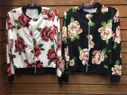 Casaco Feminino Blusa De Frio Jaqueta Bomber Florida Floral