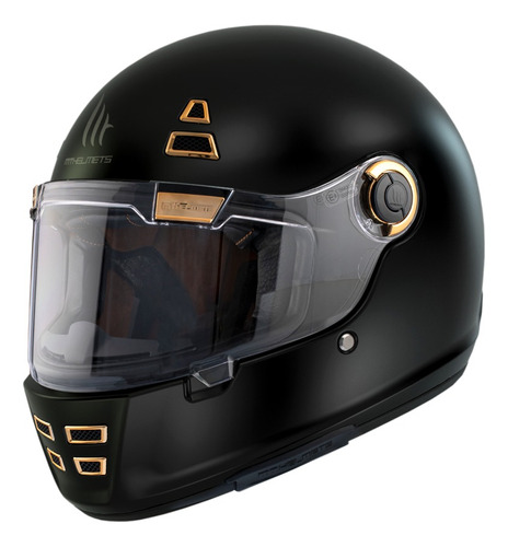 Casco Retro Jarama Solid A1 Negro Mate Moteros