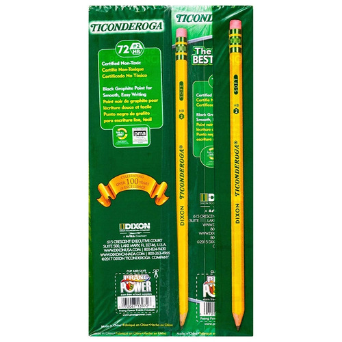 Lápices Ticonderoga, Con Carcasa De Madera # 2 Hb Suave, Pre