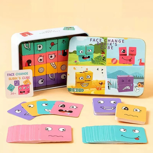 Juego De Expresiones Faciales Para Niños Puzzle Didáctico