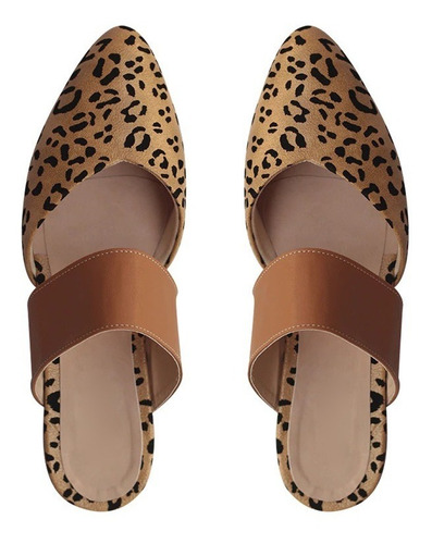 Zapatos Mules Animal Print Casuales