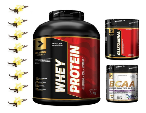 Whey Protein 3 Kg + L - Glutamina + Bcaa Powder Body Advance