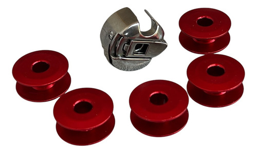 Bobina Y 5 Carretes Rojos Para Máquina Recta Industrial