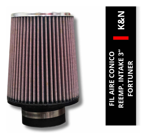 Filtro De Aire Conico Kn Reemp. Intake 3'' Fortuner