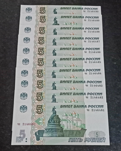 10 Billetes Rusia 