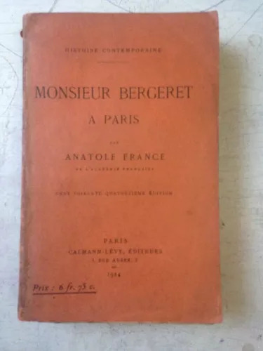 Monsieur Bergeret A Paris Anatole France