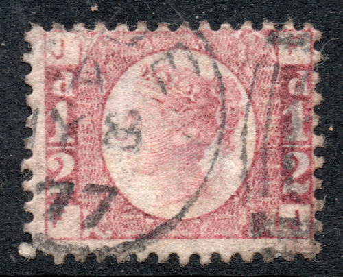 Reino Unido Sello De ½ P. Reina Victoria Plancha 3 Año 1870 