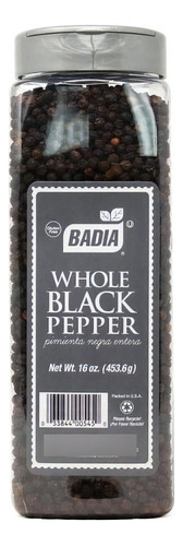 Badia Condimento Pimienta Negra En Grano 453.6g Usa Sin Tacc