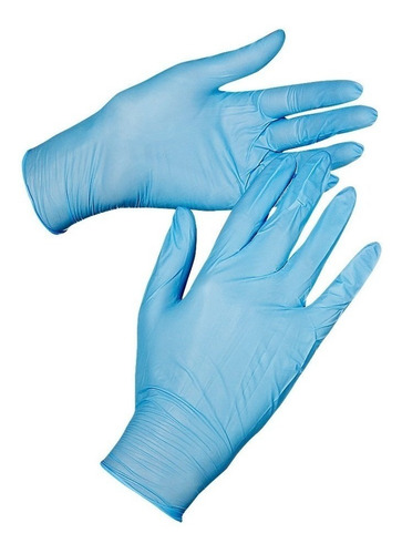 Luvas descartáveis Bompack Procedimento cor azul tamanho  M de nitrilo x 100 unidades 