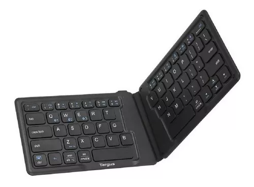 HAMOPY Teclado plegable, teclado Bluetooth portátil inalámbrico de cuero  triple plegable con mouse táctil sensible (sincronización hasta 3