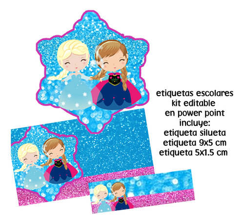 Etiquetas Escolares Frozen Editable Imprimible