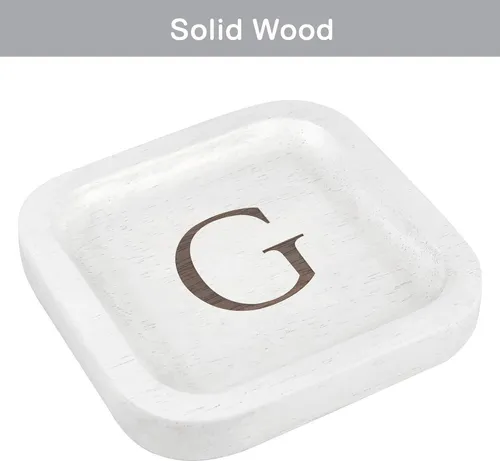 Soy Madera Maciza Personalizada Letra Inicial Bandeja De Exh