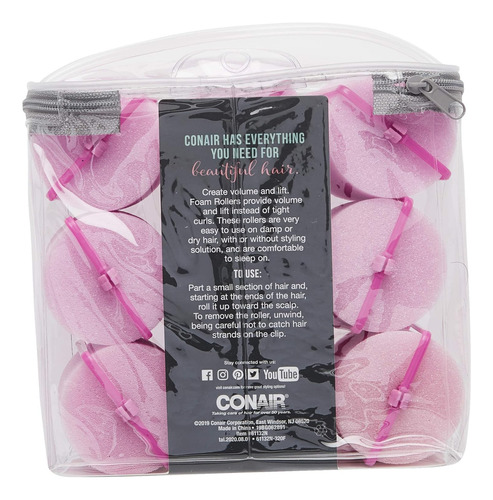 Conair Foam Hair Rollers For Big Volume, Lift And Curl, F...