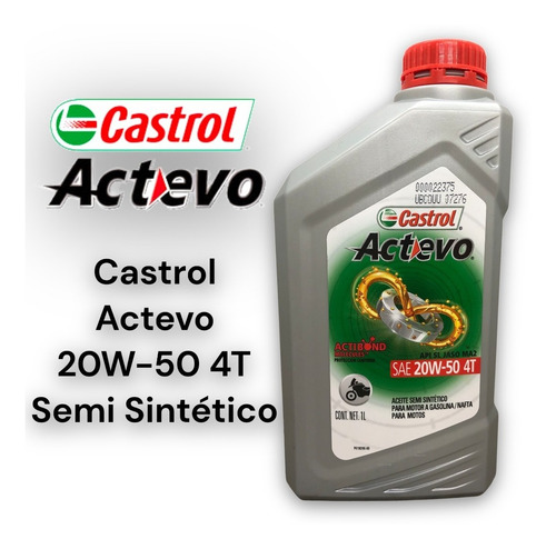 Aceite Castrol Actevo 4t 20w 50 Moto Lubricante Mineral 1 L