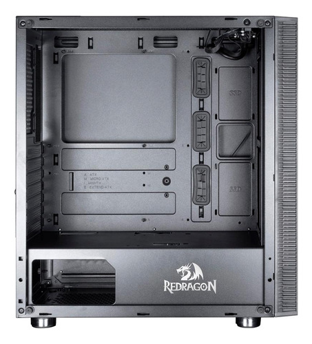 Gabinete Gamer Redragon Blackbird Rgb Lateral Vidro Gc-708bk