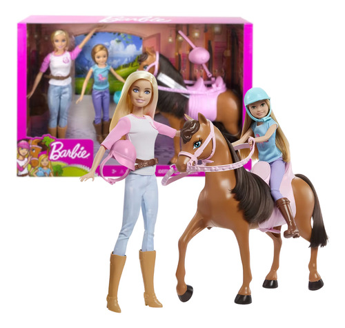 Boneca Barbie E Stacie Com Cavalo Aulas De Montaria Mattel
