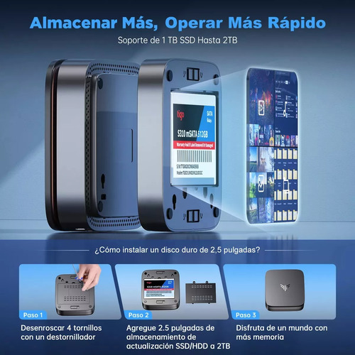 Mini Pc Kam Rui Ak1 Plus, Intel N95, 8gb Ram, 256gb Windows