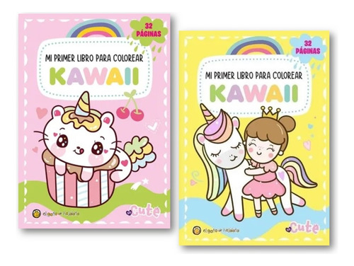 * Combo Mi Primer Libro Para Colorear Kawaii * 2 Libros