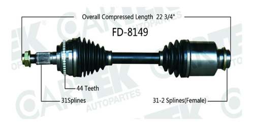 Flecha Delantera Derecha Lincoln Mkx 2009 Completa Ck