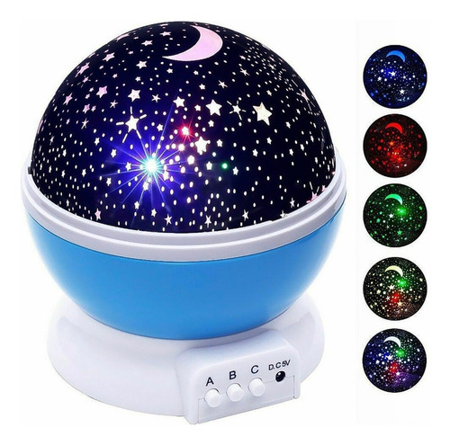 Projetor Galaxia Infantil Para Quarto Abajur De Mesa Star Cor da cúpula Preto Cor da estrutura Azul