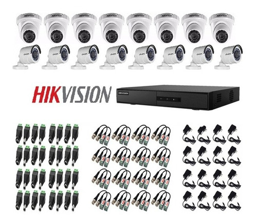 Kit De Seguridad 16 Ch Hikvision Camaras + Dvr + Accesorios